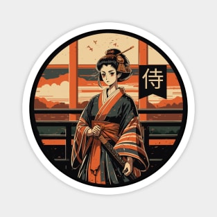 Samurai Female Warrior Japanese Magnet